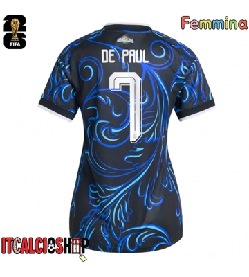 Argentina Rodrigo De Paul #7 Seconda Maglia Femmina Mondiali 2026 Manica Corta